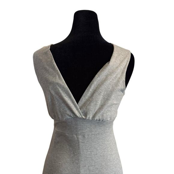 Body Central Gray Sleeveless Maxi Dress Size M Made in USA Stretch Jersey Empire - Picture 3 of 6